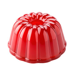 Red jelly pudding isolated on white background