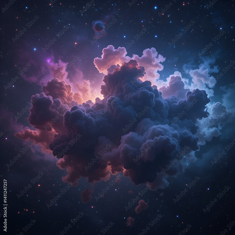 Wall mural nebula gas cloud in deep outer space