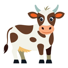 funny cow cartoon isolated