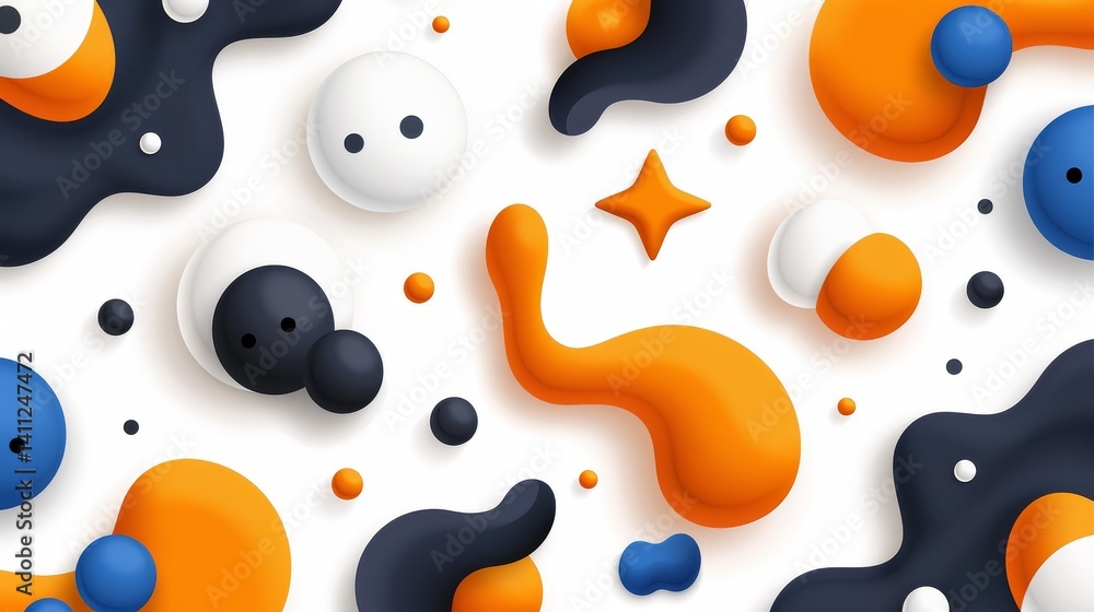 Poster modern abstract background with dynamic shapes and vibrant colors for creative design