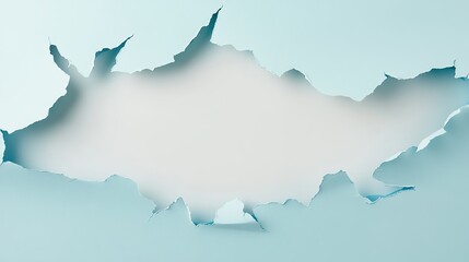 Obraz premium Abstract Design with Torn Blue Paper Revealing White Background. Creative and Modern Style. Versatile for Advertising, Cards, and Banners. Simple Yet Impactful Visual.
