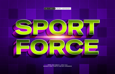 Fototapeta premium sport force editable text effect with a race and sport text effect