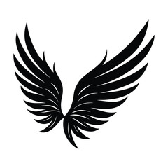 Obraz premium A brush stroke turning into wings on white background