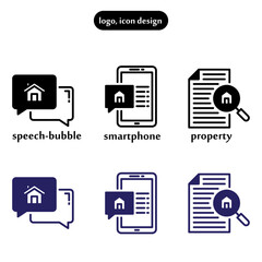 Real state vector art icon or logo design on white background.