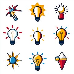 Colorful Light Bulb Icons