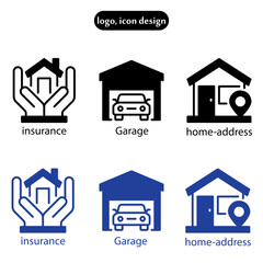 Real state vector art icon or logo design on white background.