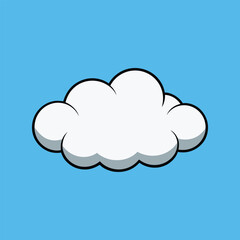 White clouds on blue sky vector illustration. Soft cartoon cloud shapes in bright clear background