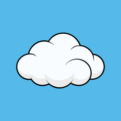 White clouds on blue sky vector illustration. Soft cartoon cloud shapes in bright clear background