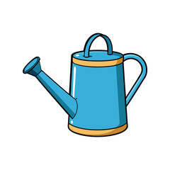 Watering can vector illustration. Garden metal water can icon in flat minimal style isolated clipart
