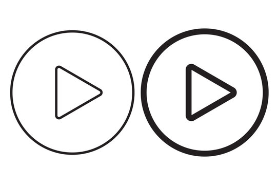 Play Bottom icon logo design. Single and Set , Play button sign and symbol. EPS 10