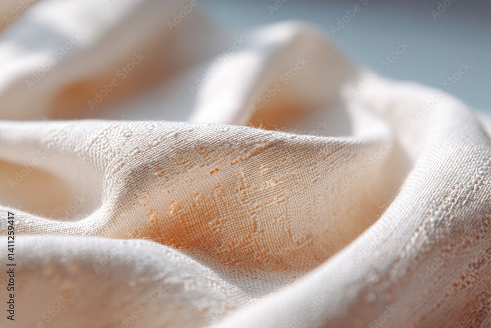 Poster close-up image of textured fabric with subtle patterns and soft play of light and shadows