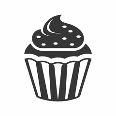 Minimalist Cupcake Vector Design.