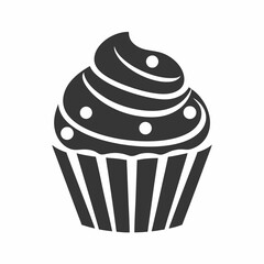 Minimalist Cupcake Vector Design.