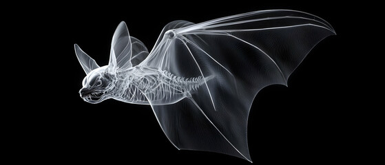 X-Ray View of a Bat's Skeleton in Flight