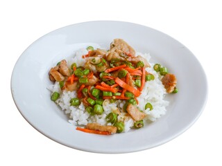 fried rice with chicken and vegetables