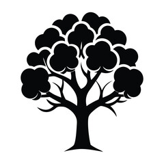 Fototapeta premium Cotton tree silhouette on white background