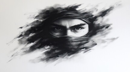 Obraz premium Mysterious Desert Nomad Portrait