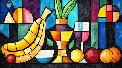 Fototapeta premium Vibrant Abstract Fruit Mosaic