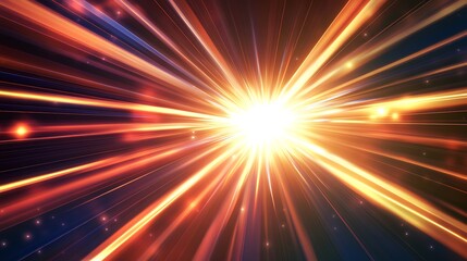 Obraz premium Radiant explosion of light rays radiating from a central point.
