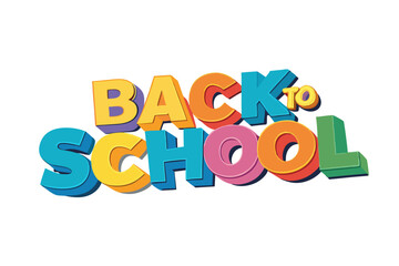 back to school 3d text vector illustration