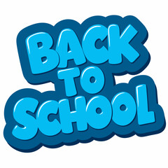back to school 3d text vector illustration