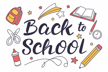 back to school typography vector  illustration