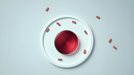 Few circle tablet antibiotic medical supplement falling on white. Shot on RED Raven hospital Cinema Camera