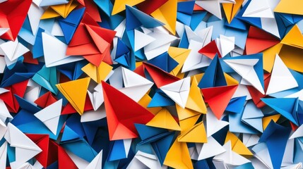 Colorful Paper Airplane Collage
