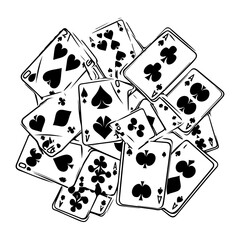 Poker playing card spade isolated on white, clipping path