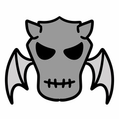 cute halloween bat cartoon icon