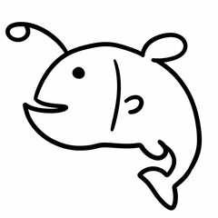 fish cartoon color on a white background