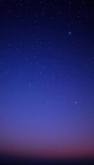 Obraz premium Vast twilight sky, deep blue and violet hues, countless stars scattered across the expanse, glitter, dreamy