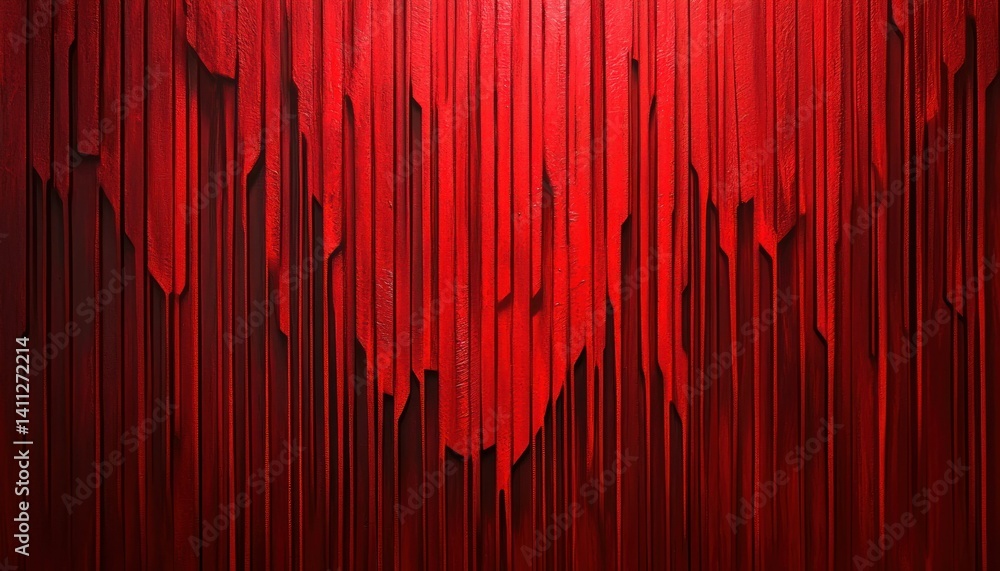 Aufkleber striking crimson wood paneling with dynamic linear and angular variations