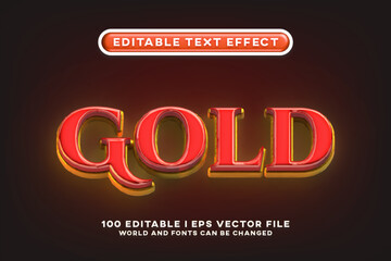 Obraz premium Gold 3D Style Editable Text Effect