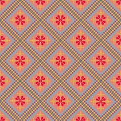 Fototapeta premium Beautiful retro seamless pattern design by geometric 