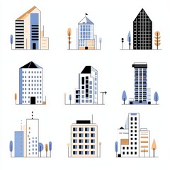 Fototapeta premium Modern Building Illustrations