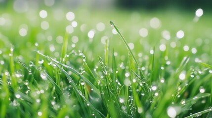 Obraz premium Dew-kissed grass blades (2)