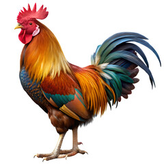 Male Rooster isolated on transparent background 