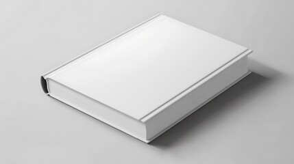 Fototapeta premium Blank white book mockup on grey background. 3d rendering