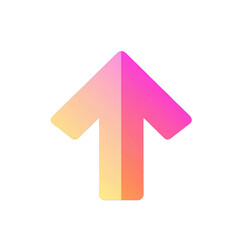arrow up vector with gradient, isolated on white background.