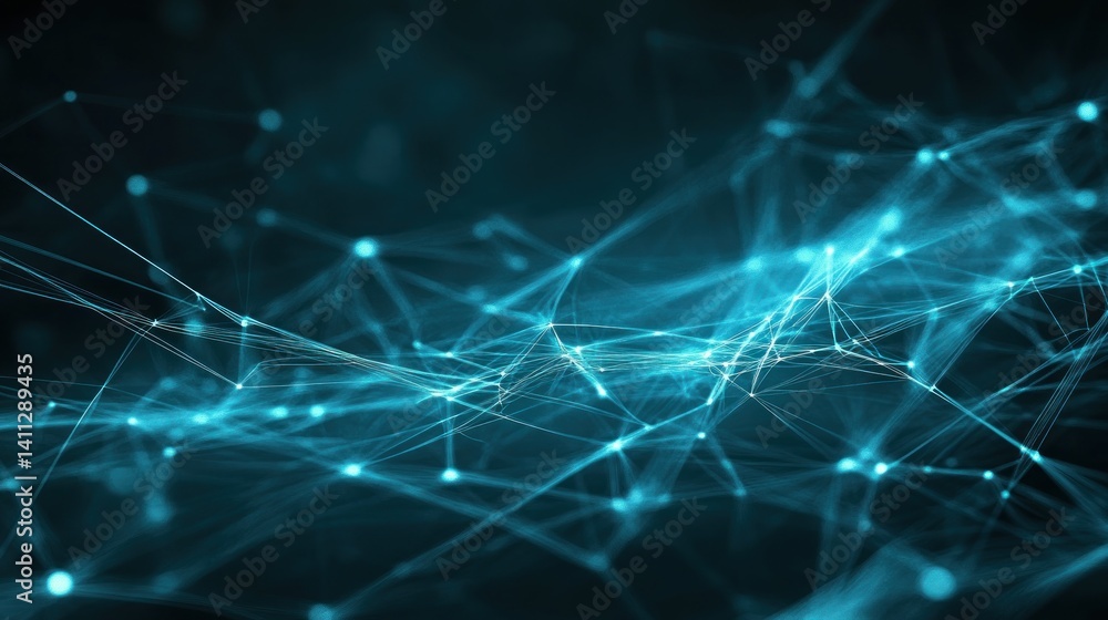 Poster abstract network of interconnected data points.
