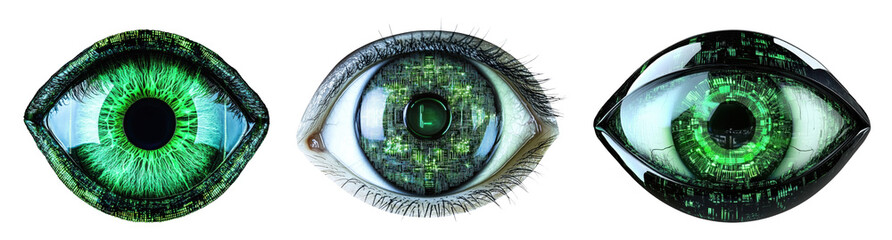 ai eyes, futuristic technology eye scan, cyberpunk vision.