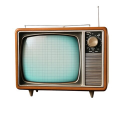 retro television isolated on white background.