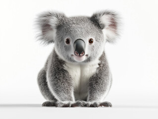 Cute baby koala sitting on white background, isolated and fluffy, studio-style animal portrait
흰 배경 위에 앉아 있는 귀여운 아기 코알라, 복슬복슬하고 고립된 스튜디오 스타일 동물 초상