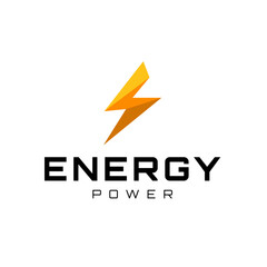 Thunderbolt Energy Power Logo Design with modern and dynamic style of Lightning symbol