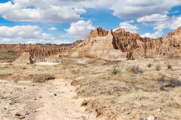 Spring View from Juniper Draw Loop Trail, Cathedral Gorge State Park in Nevada.