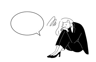 疲れているスーツの女性