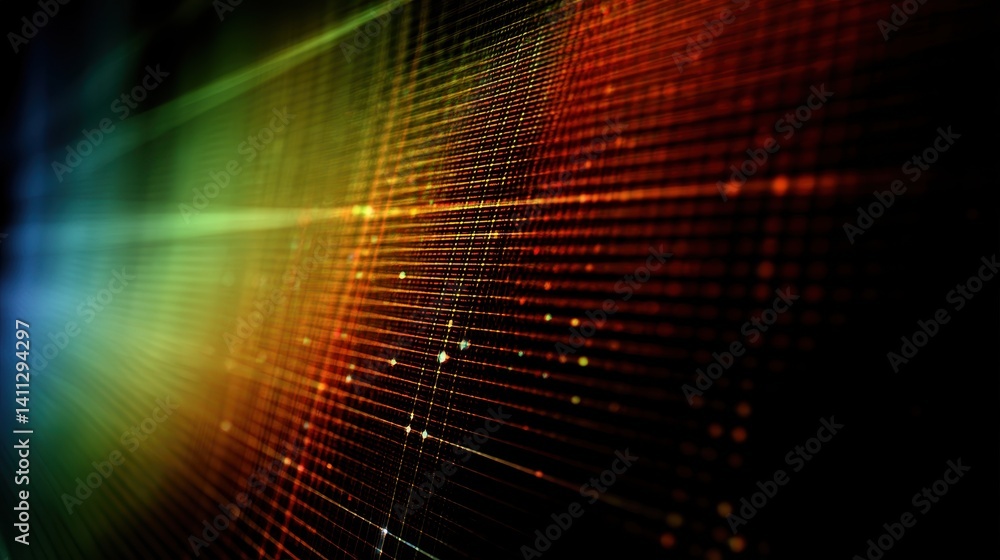 Poster abstract colorful light patterns creating a vibrant digital backdrop with flowing lines