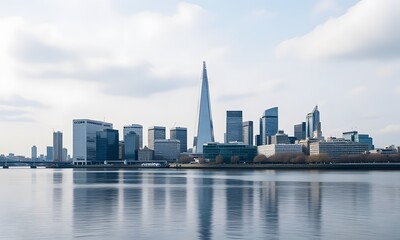 Naklejka premium A panoramic view of buildings in London.