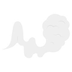 Smoke Clouds Illustration with Cartoon Design. Isolated on White Background.